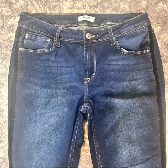 Kensie Skinny Jeans with Black Velvet Side Strip - Picture 2 of 9